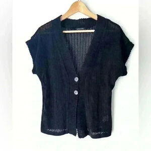 Vintage Notations Womens Knit Button Up Garden Girl Cardigan Cottagecore Small